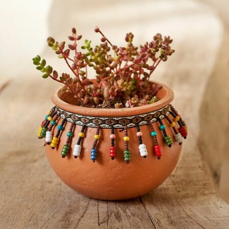 Beaded customized flower pot