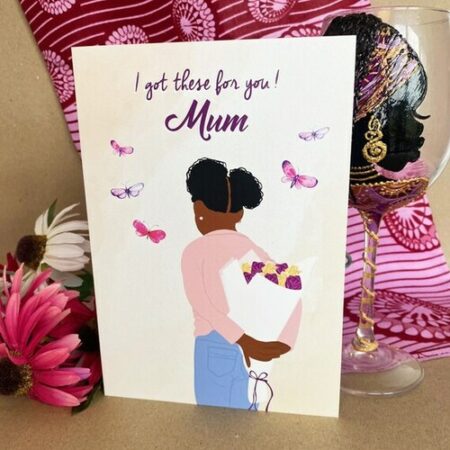 African themed beautiful mothers day card for flowers