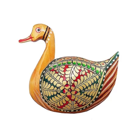 wooden duck with young crafted table piece