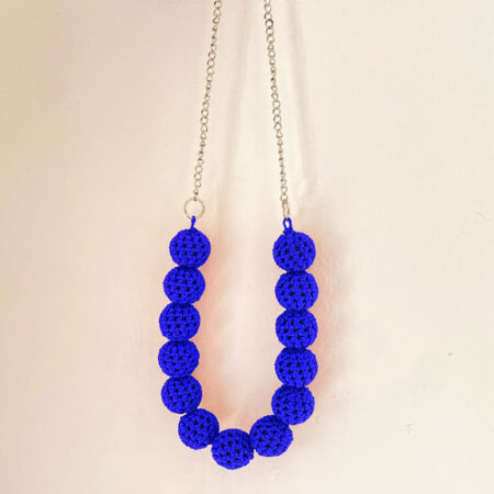 Blue perfection- pearl crotchet necklace
