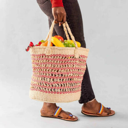 Authentic Afri-Kyondo Fruit Shopping Basket: Durable for Heavy Goods