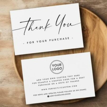 Custom Business Thank You Card Logo Design Services - Professional Brand Appreciation