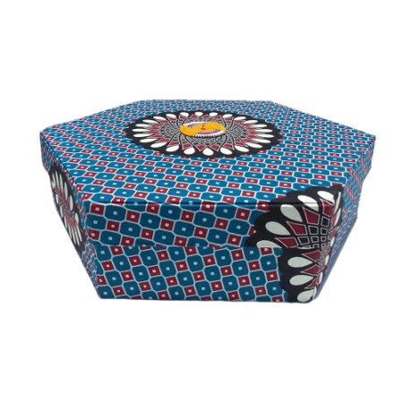 Hexagonal Pure Kitenge Ankara Gift Box – Unique Corporate Gift Packaging