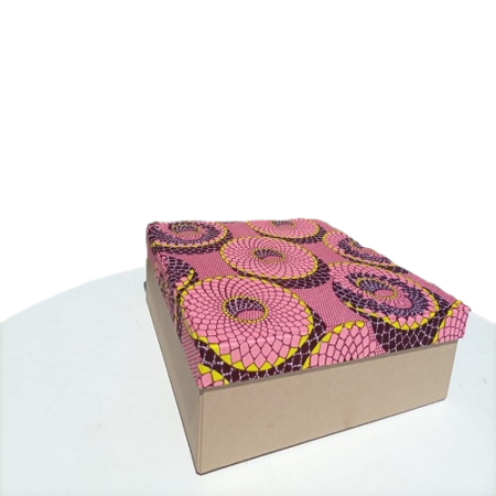 Ankara top brown bottom gift box