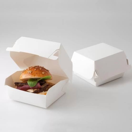 Burger box white, with side lock